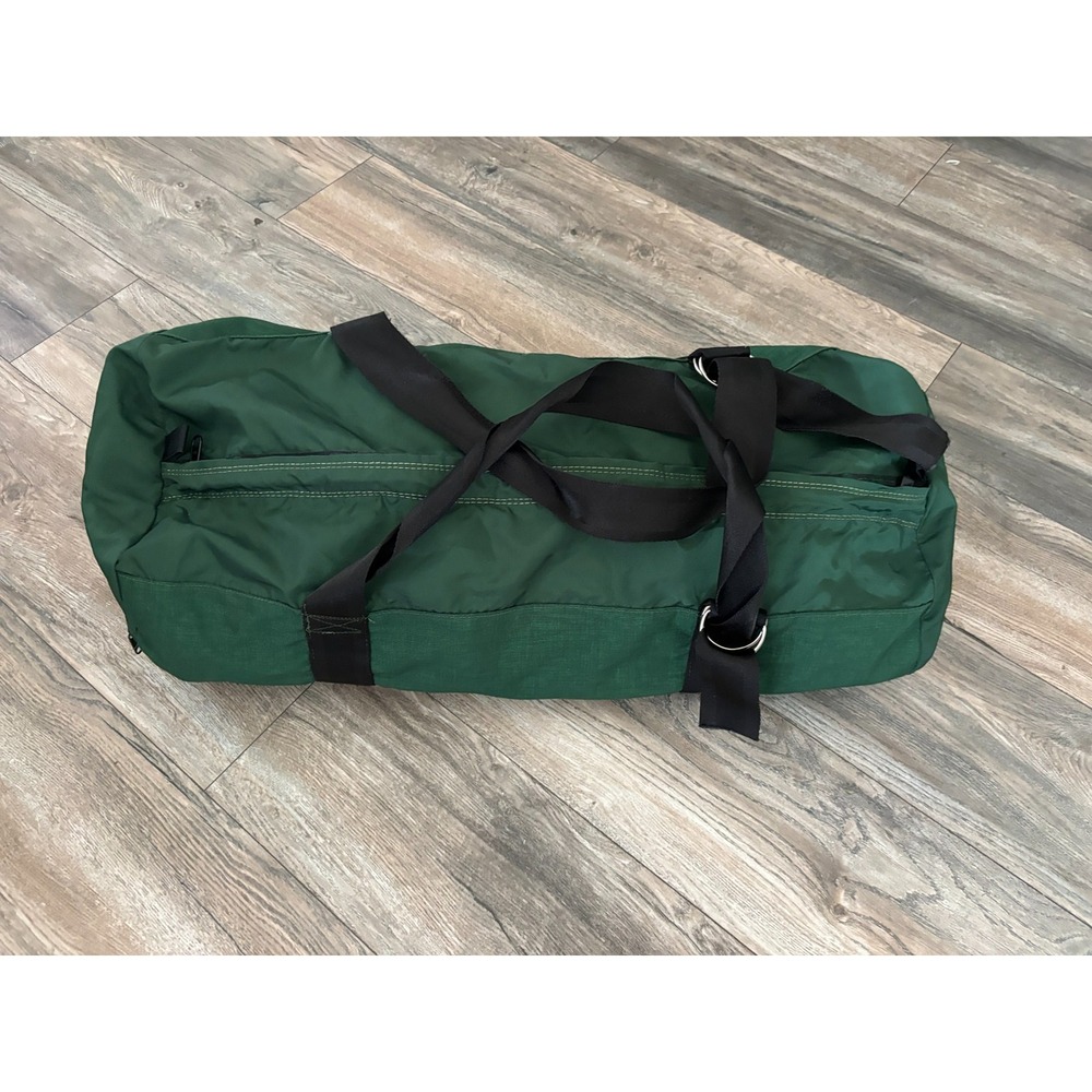 Vintage LL Bean Freeport Duffle Bag Green Cylinder Barrel 70s 80s Cabin 30 X 12